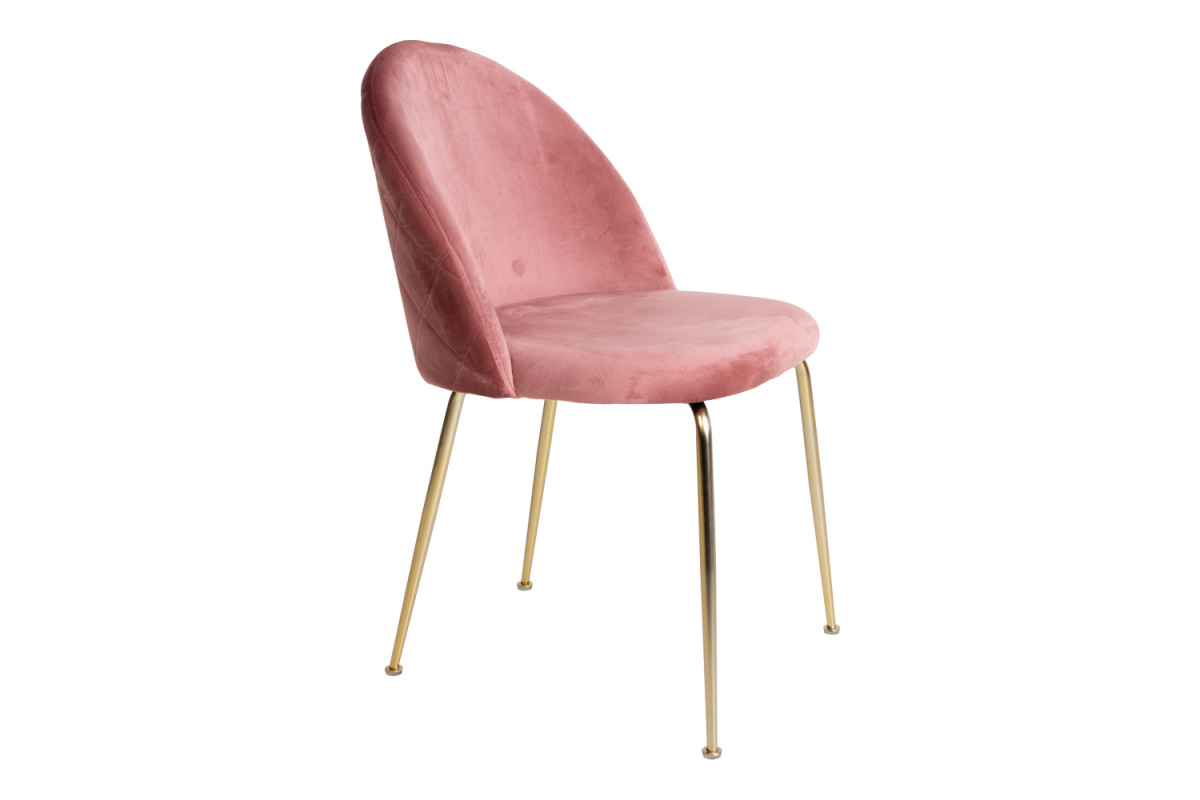 Stílusos szék Ernesto, rózsaszín / sárgaréz szín