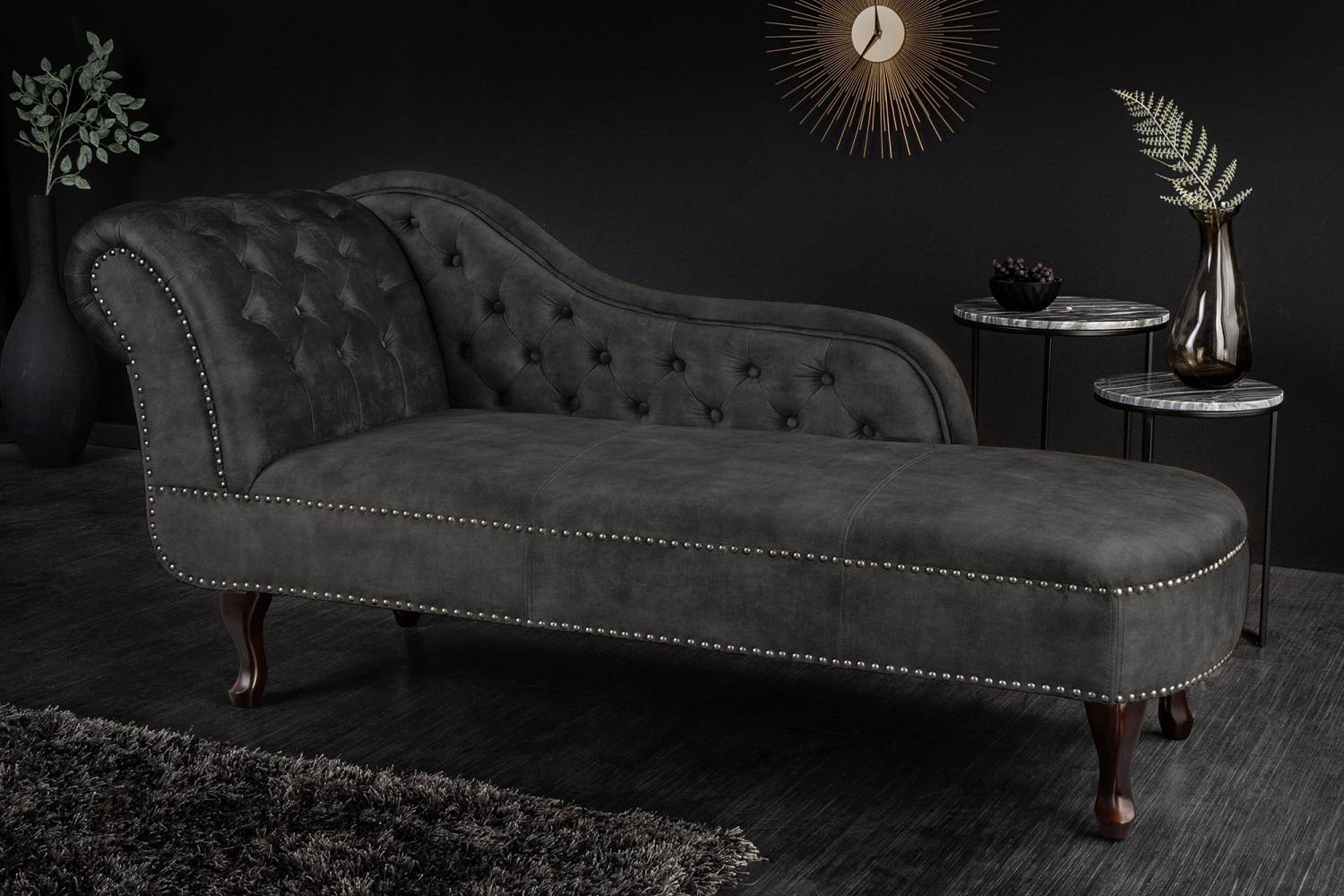 Design heverő Chesterfield 170 cm szürke bársony