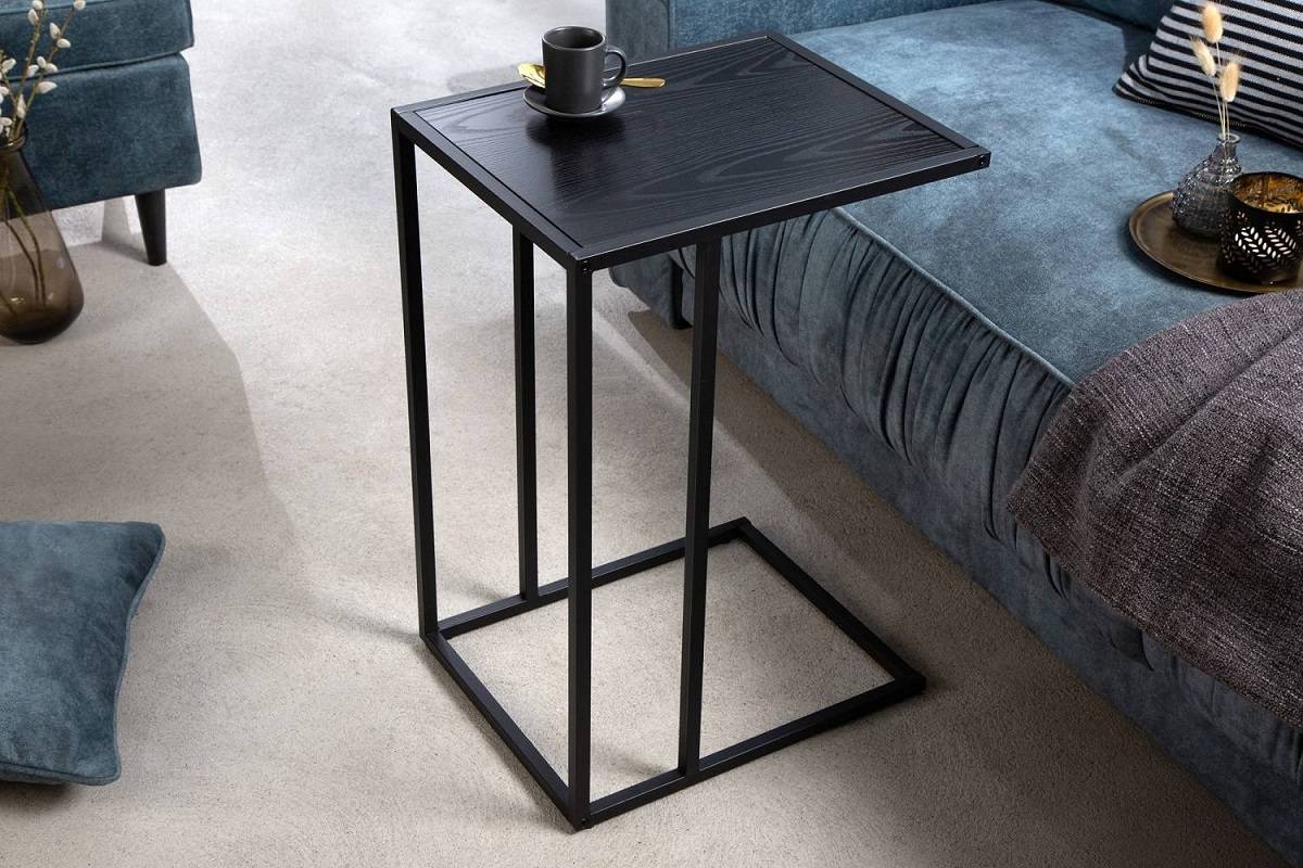 Design oldalsó asztal Maille 43 cm fekete kőris - raktáron