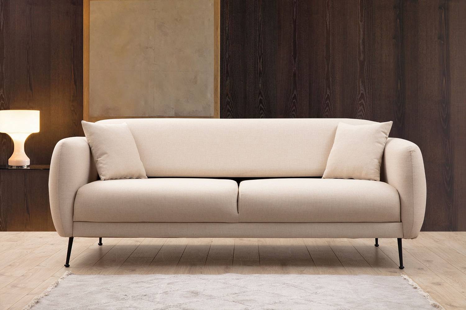 Design 3 személyes kanapé Eilika 214 cm bézs