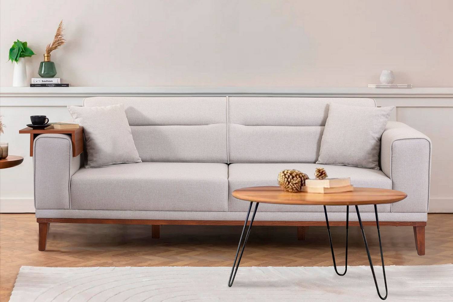 Design 3 személyes kanapé Malisha 223 cm krém
