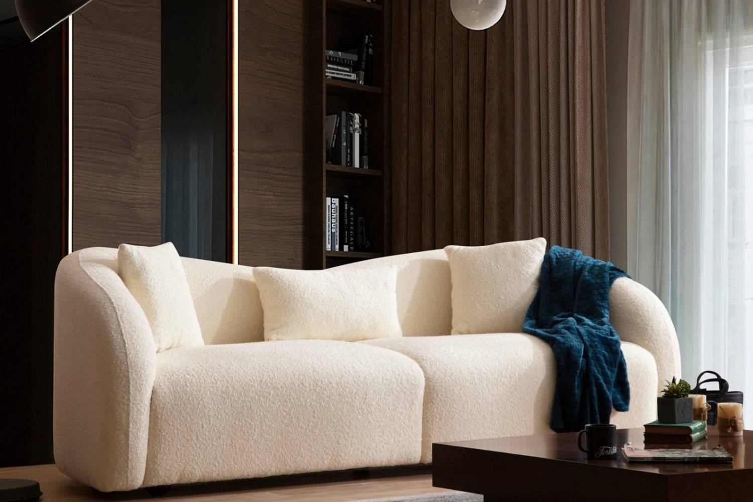 Design 3-személyes kanapé Wiley 236 cm krém