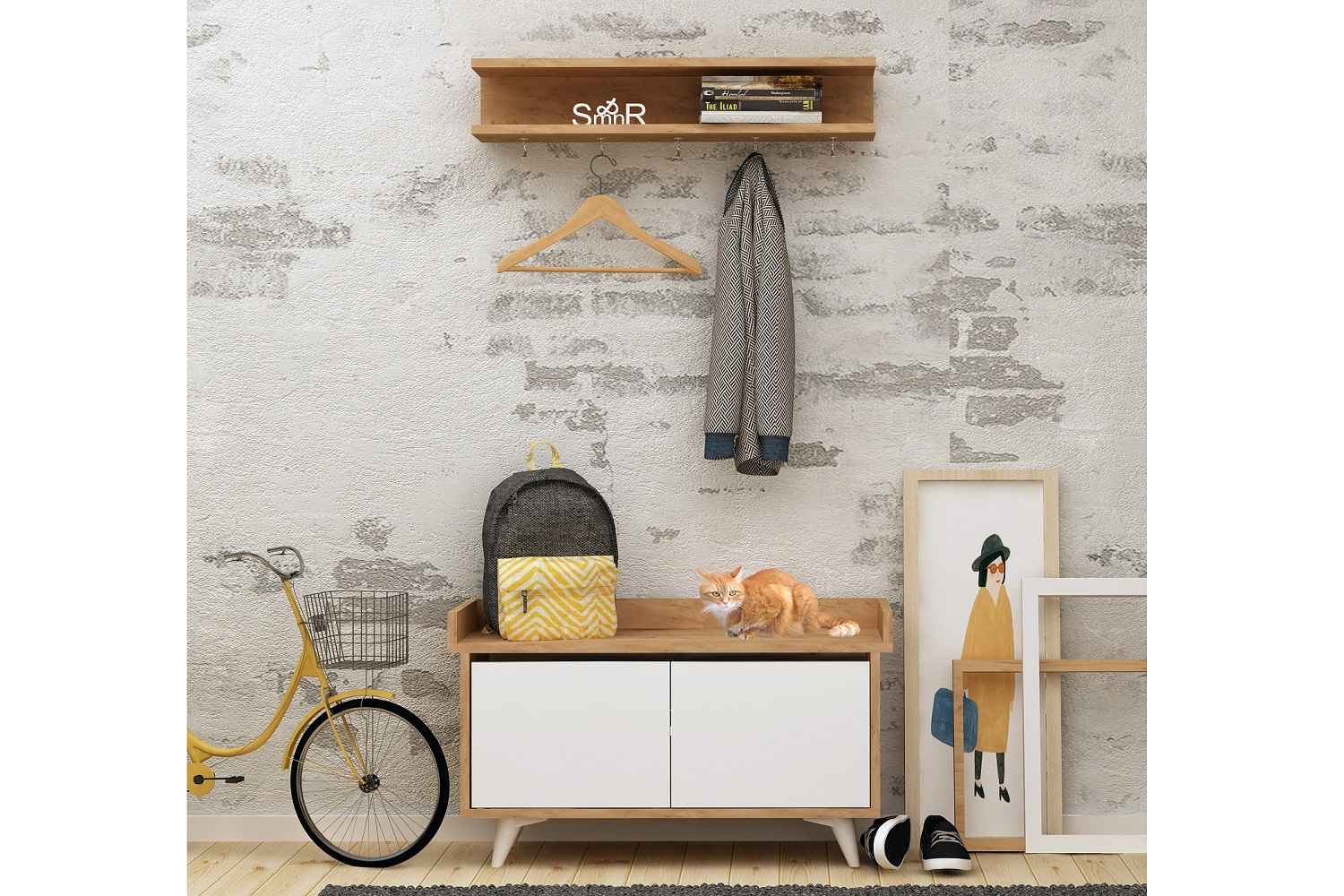 Design előszobagarnitúra Laramie tölgy utánzata
