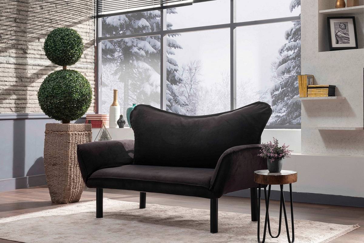 Design összecsukható kanapé Wenda 140 cm fekete