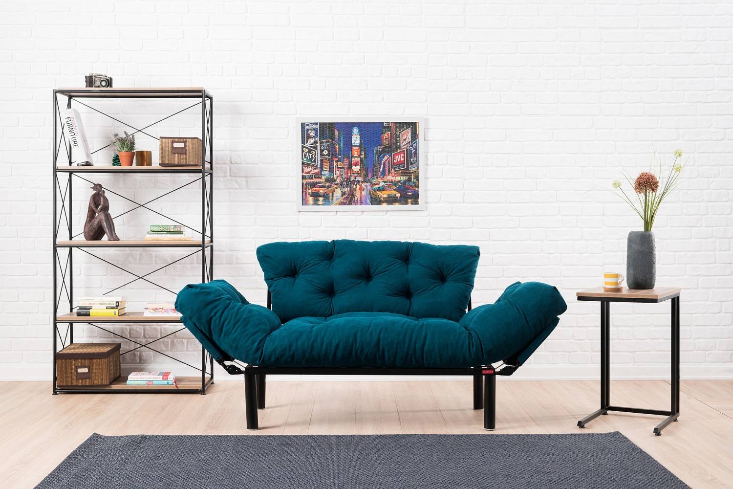 Design kanapéágy Wilona 155 cm kerozin kék