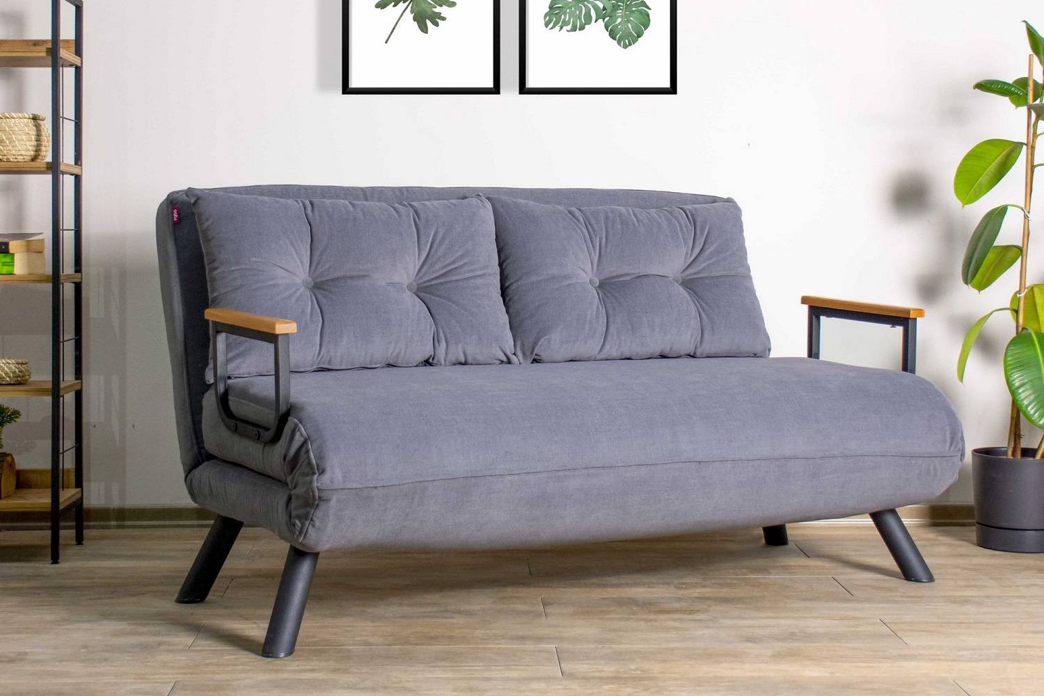Design összecsukható kanapé Hilarius 133 cm szürke