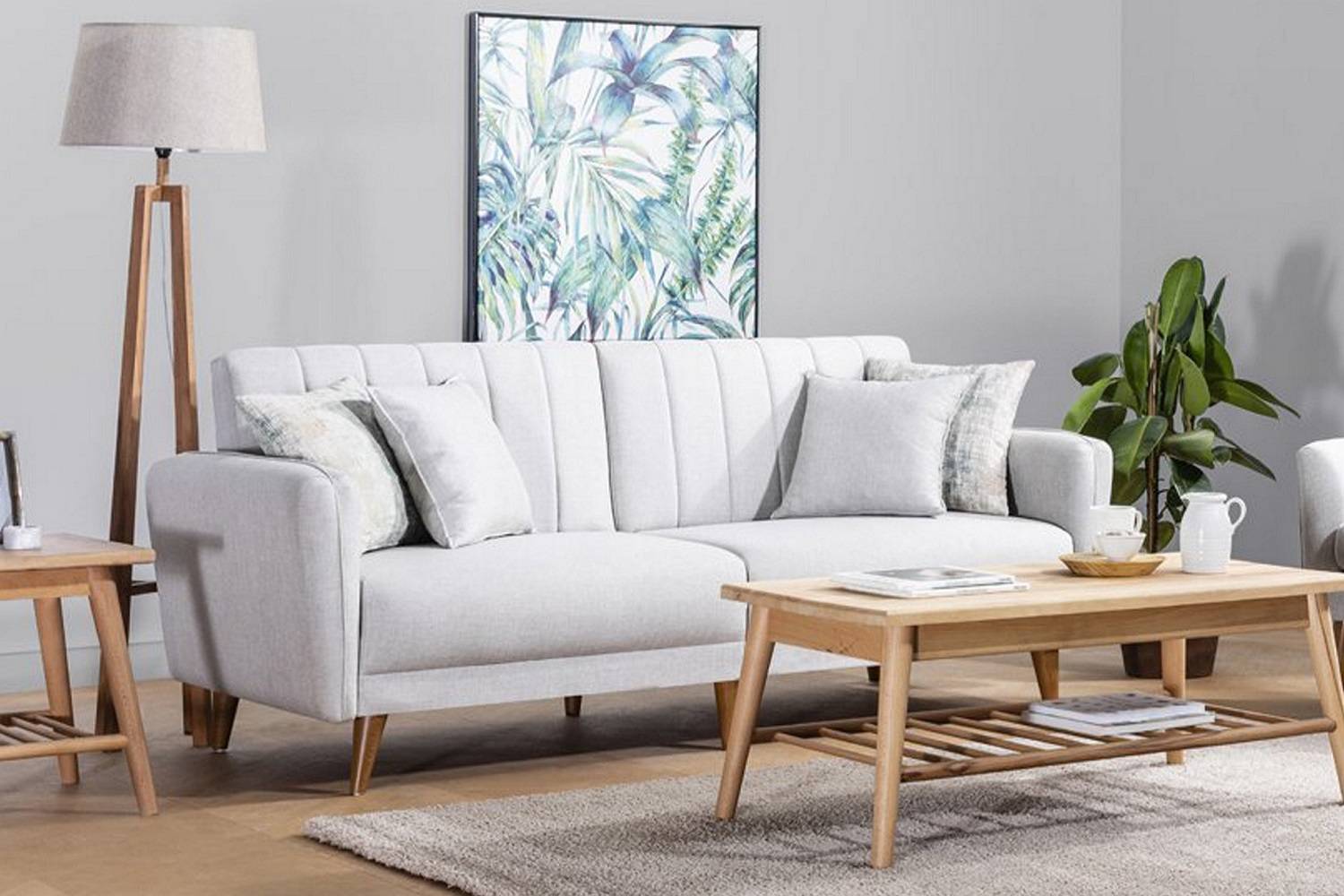 Design összecsukható kanapé Zayda 210 cm krém