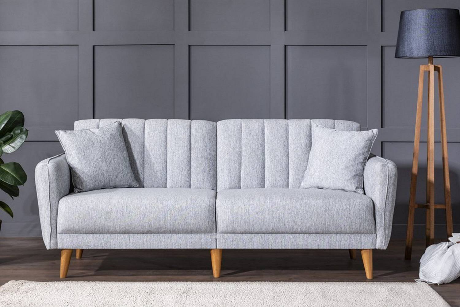Design összecsukható kanapé Zayda 210 cm szürke