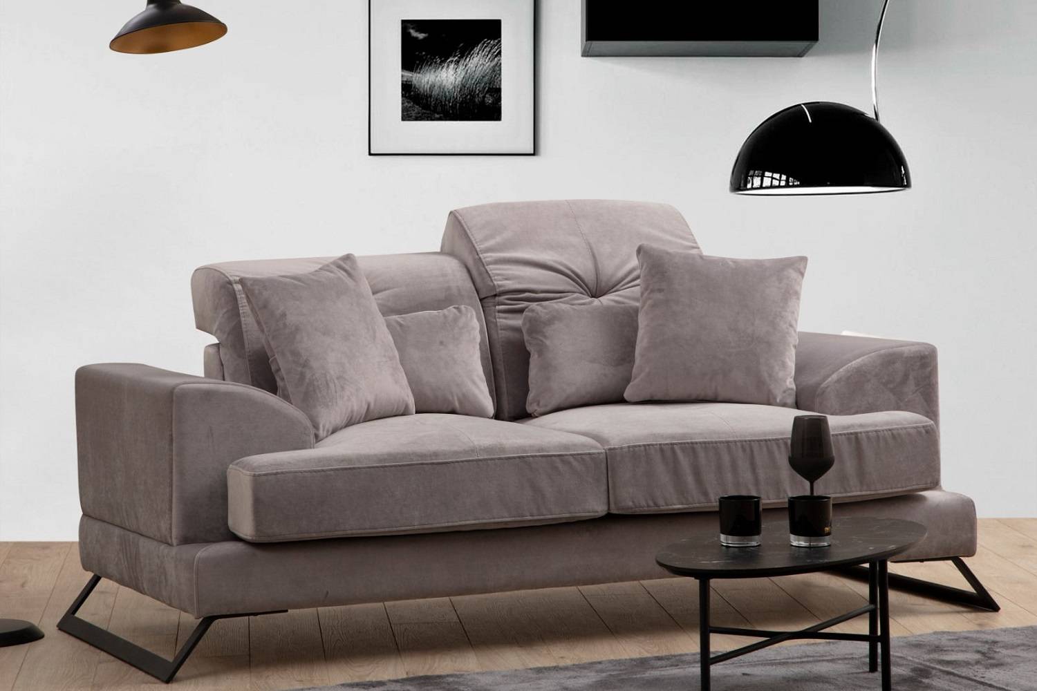 Design kanapé Heimana 185 cm világosszürke