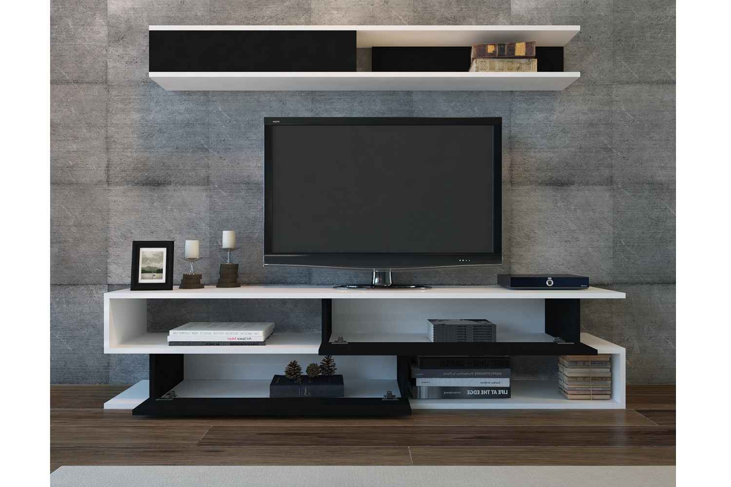 Design TV szekrény szett Brielle fehér / fekete