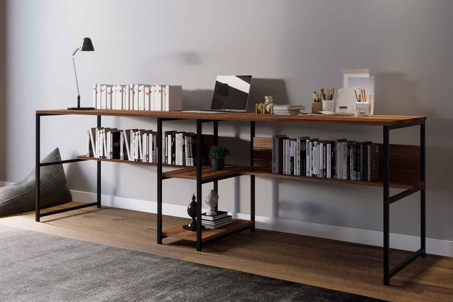 Design íróasztal Idoya 240 cm dió utánzata