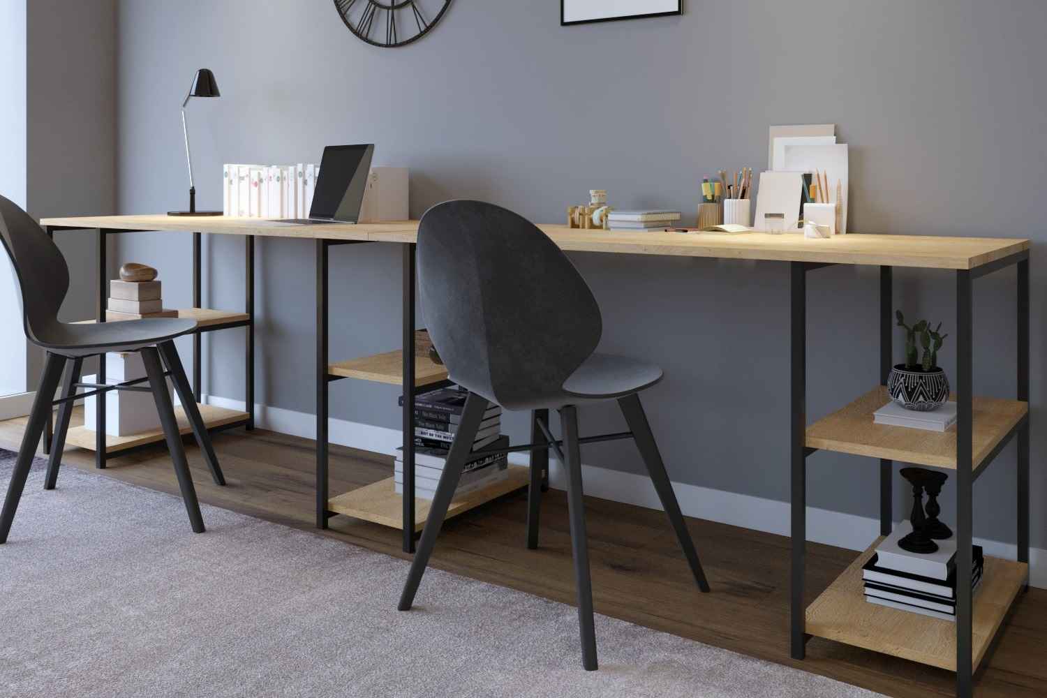 Design íróasztal Idoya 270 cm tölgy utánzata