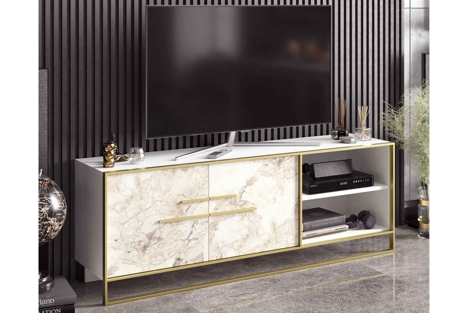 Design TV asztal Abequa 160 cm fehér