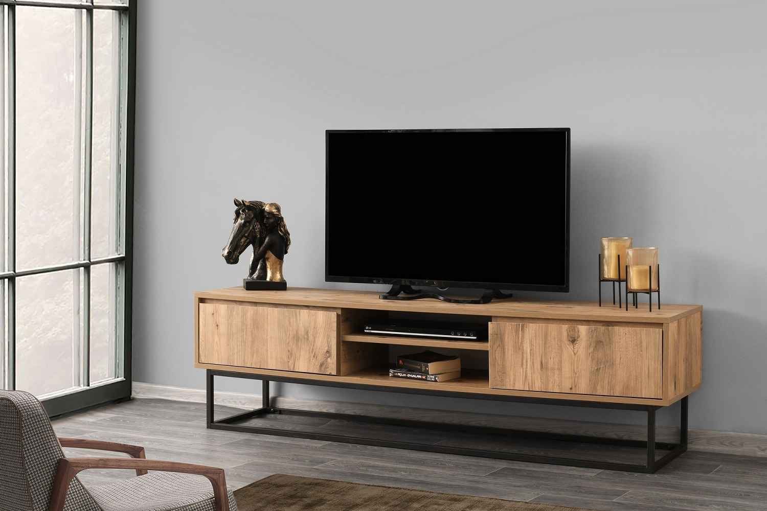 Design TV asztal Balwina 180 cm fenyő