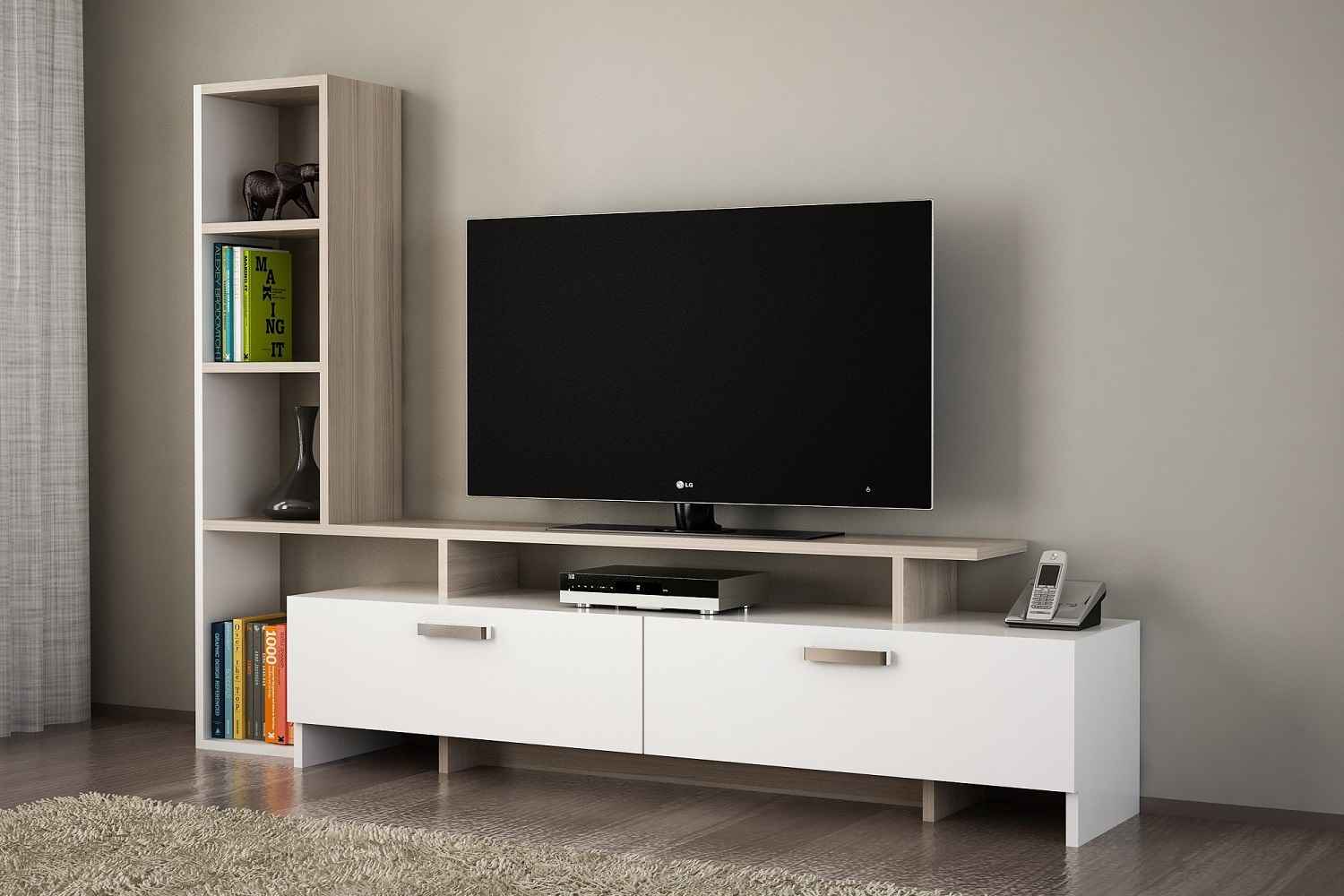 Dizájn TV asztal Haddie 168,2 cm fehér