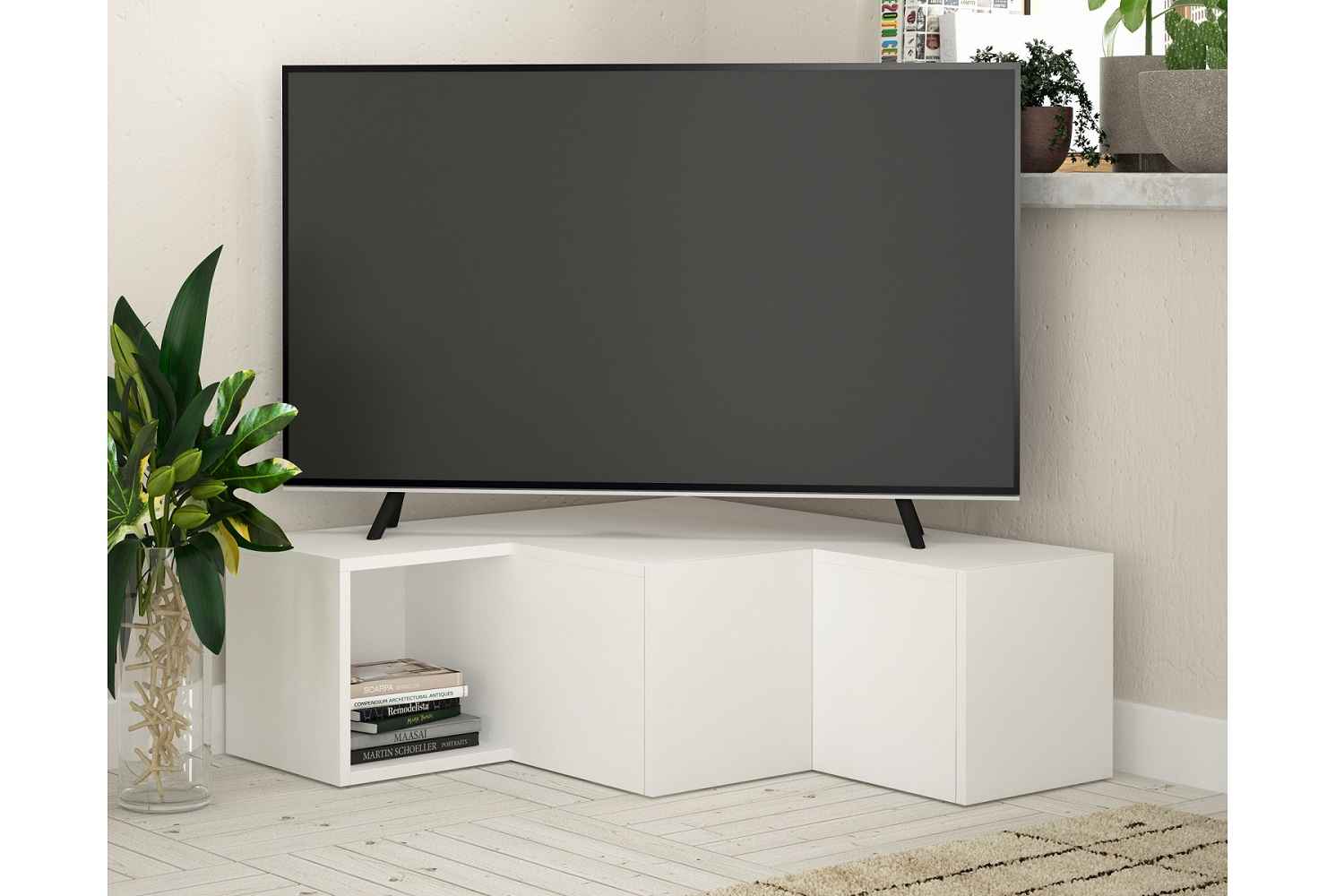 Design TV asztal Laksha 90 cm fehér