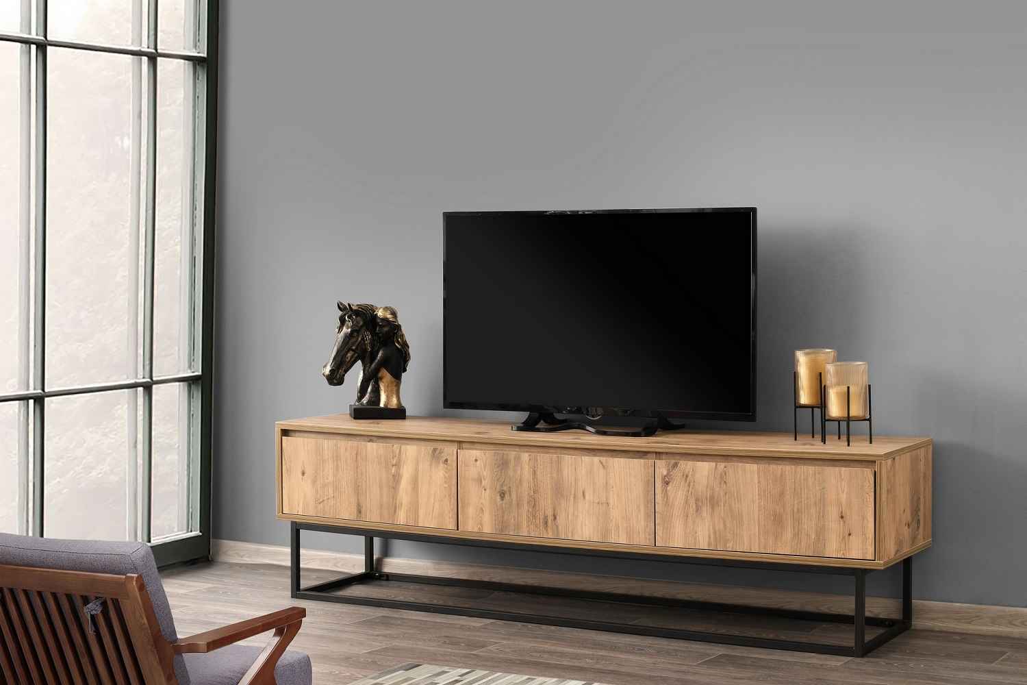 Design TV asztal Olesia 180 cm fenyő