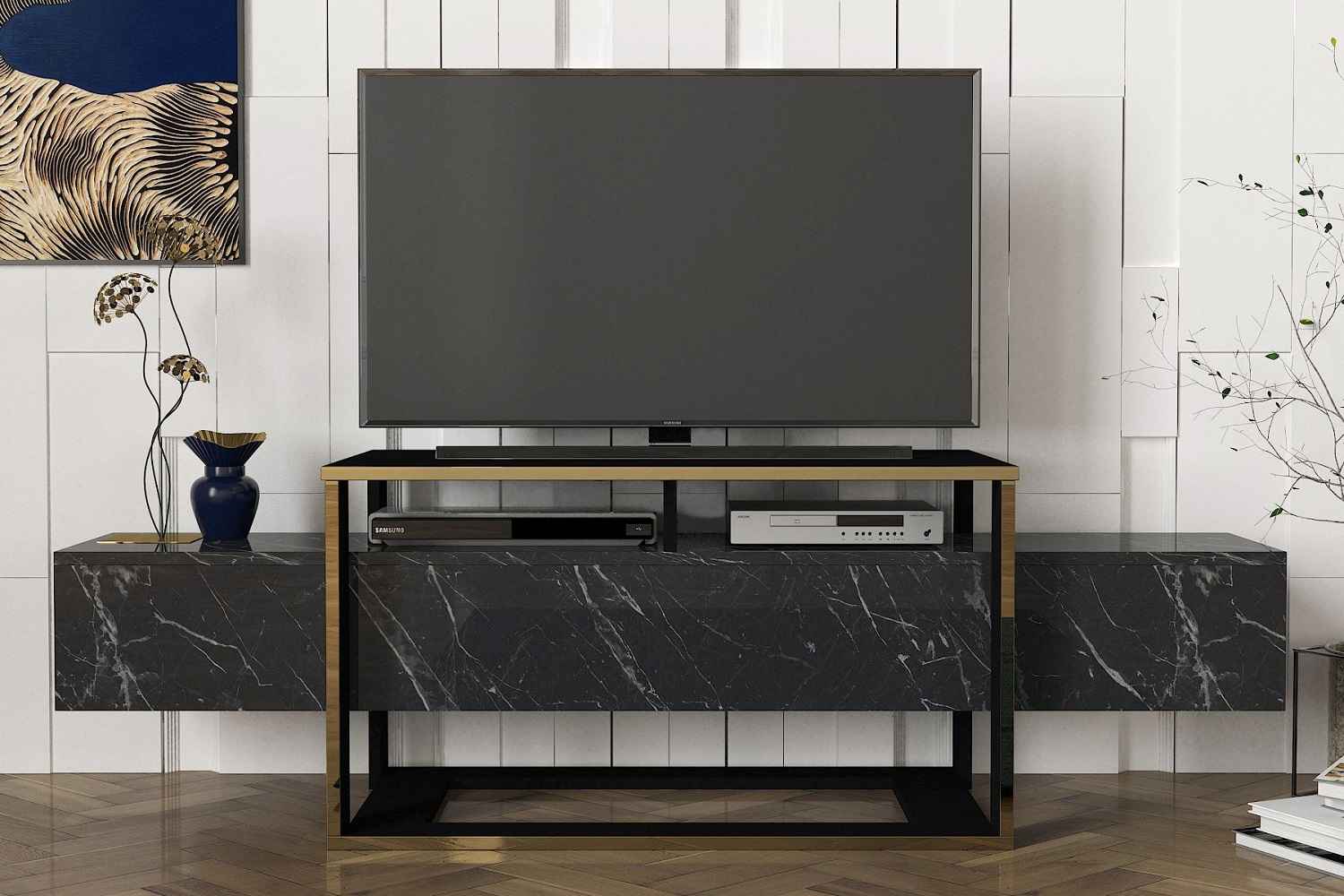 Design TV asztal Olivera 160 cm fekete