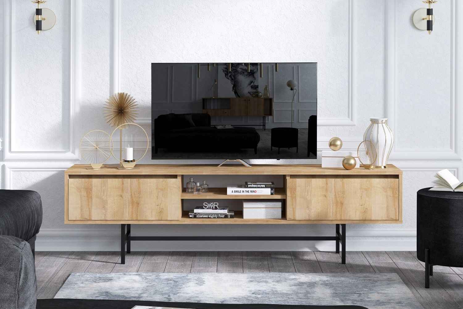 Design TV asztal Umika 180 cm tölgy utánzata