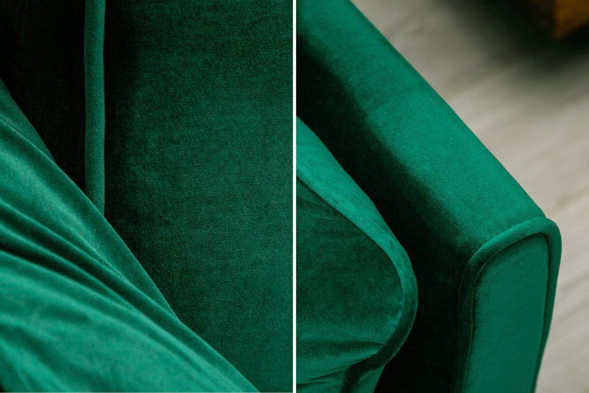 Nyitható kanapé Amiyah / 215 cm - zöld bársony 