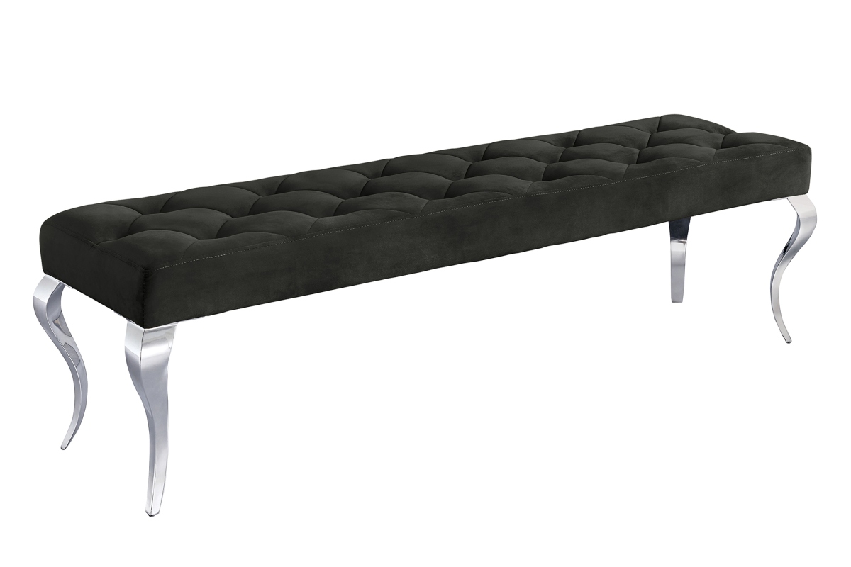 Rococo dizájnos ülőpad, 170 cm, fekete