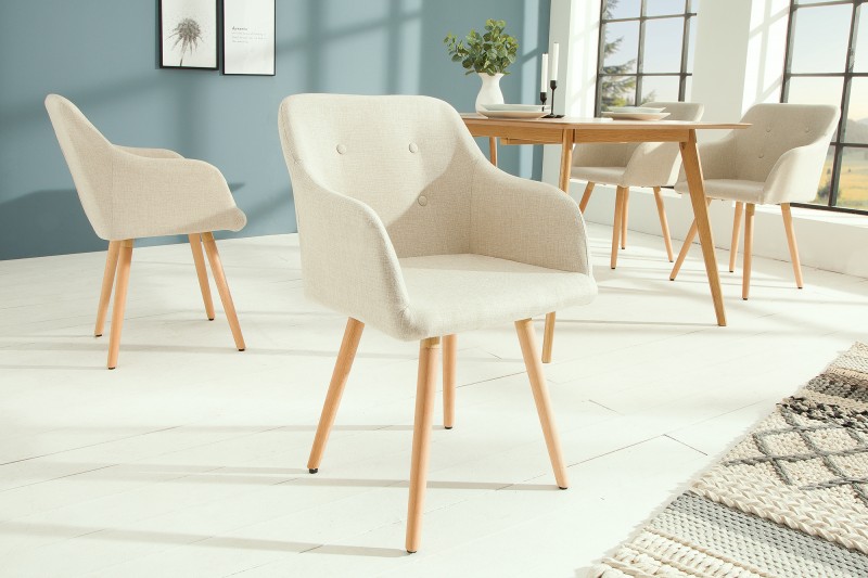 Stílusos szék Norway, krémszínű 