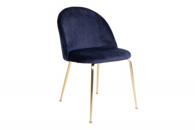 Stílusos szék Ernesto, kék / sárgaréz szín