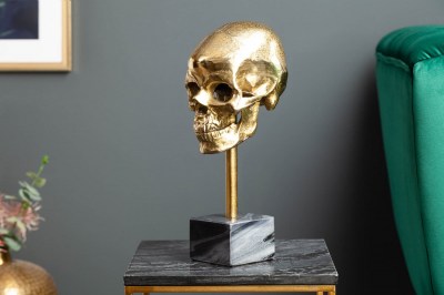 Dekoratív elem Koponya 35 cm arany