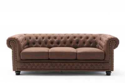 Design 3-szémelyes ülőgarnitúra Chesterfield II 205 cm antik barna