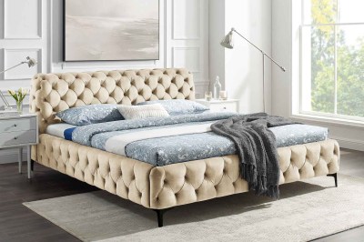 Design ágy Rococo 160 x 200 cm pezsgő bársony