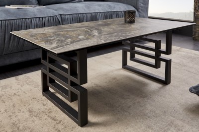 Design dohányzóasztal Salus 100 cm taupe - márvány utánzata