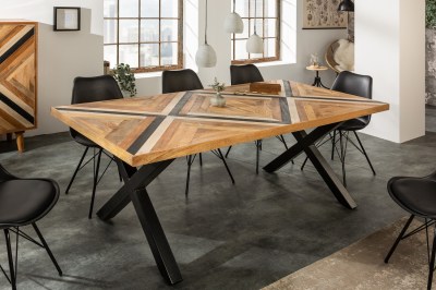Design étkezőasztal Rodney 160 cm fekete / mangó