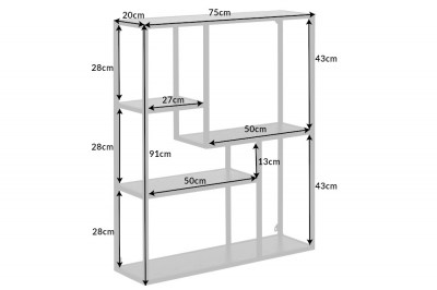 design-fali-polc-maille-91-cm-fekete-koris-5