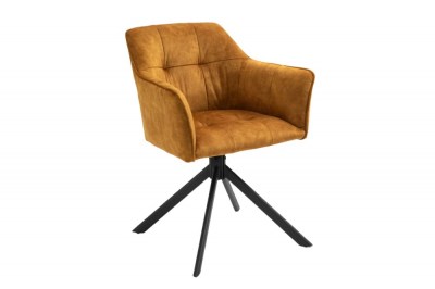 Design szék Galileo mustársárga bársony