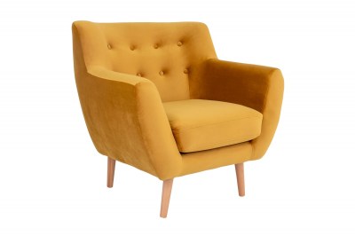 Design fotel Aaliyah mustársárga bársony