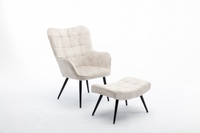 Design fotel Sweden krém bársony