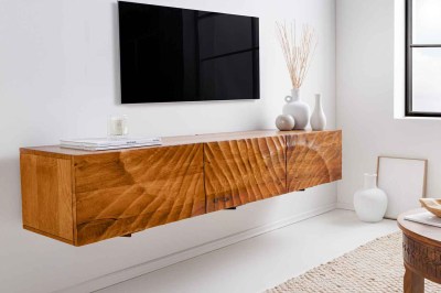 Design függő TV asztal Shayla 160 cm barna mangó