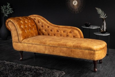 Design heverő Chesterfield mustársárga bársony