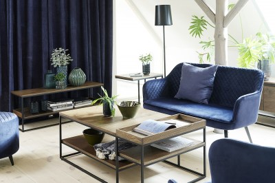 Design kanapé Hateya kék bársony