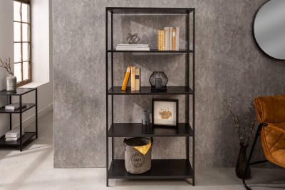 Design könyvespolc Maille 150 x 77 cm fekete kőris