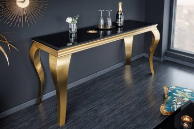 Design konzol Rococo 140 cm fekete / arany