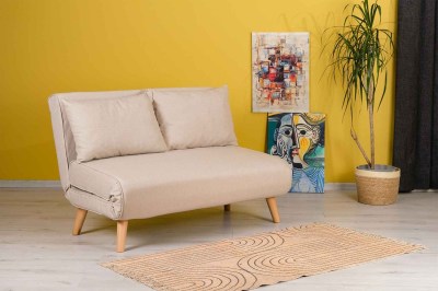 Design összecsukható kanapé Felicitas 120 cm krém