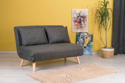 Design összecsukható kanapé Felicitas 120 cm sötétszürke
