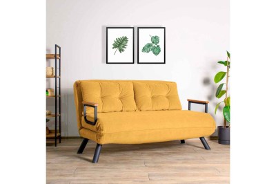 Design összecsukható kanapé Hilarius 133 cm mustár