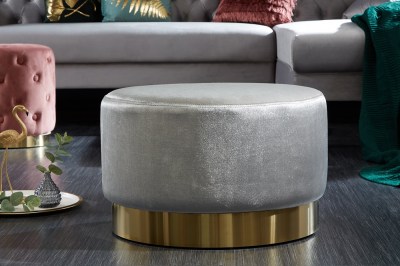 Design puff Rococo 55 cm szürke / arany