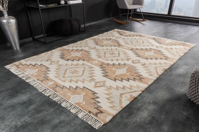 Design szőnyeg Pahana 230 x 160 cm bézs-barna - kender és gyapjú