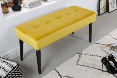 Design ülőpad Bailey 95 cm mustársárga bársony