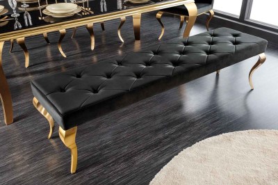 Design ülőpad Rococo 172 cm fekete / arany