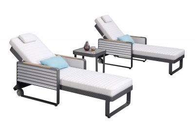 Kerti szett HIGOLD - Airport Sunlounger Set Black Olefin