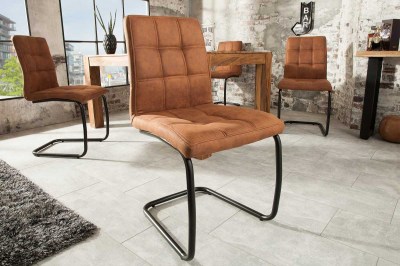 Stílusos szánkótalpas szék Moderna, világos barna 